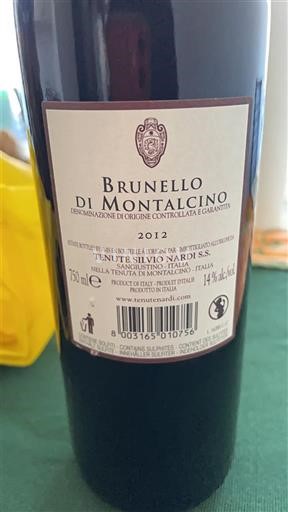 Toscana Brunello di Montalcino Tenute Silvio Nardi 2012
