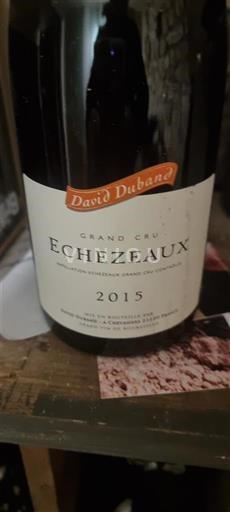 Vin Rouge sec David Duband 2015 France Bourgogne Échézeaux AOC Grand Cru