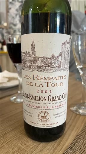 Bordeaux Saint-Émilion Grand Cru Grand Cru Les Remparts de la Tour 2003