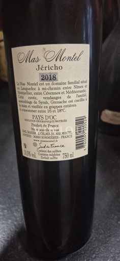 Languedoc og Roussillon Pays d'Oc Mas Montel Jéricho 2018