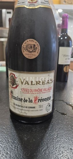 Vin Rouge sec Domaine La Prévôssé 2006 France Vallée du Rhône AOC