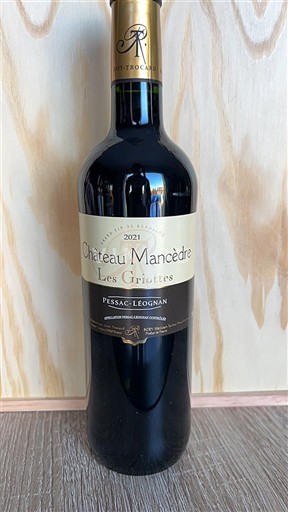 Bordeaux Pessac-Léognan Château Mancèdre Les Griottes 2021