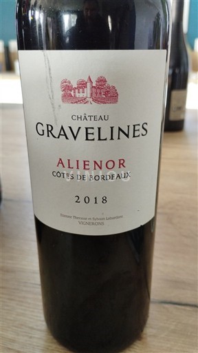 Bordeaux Côtes-de-Bordeaux Château Gravelines Alienor 2018