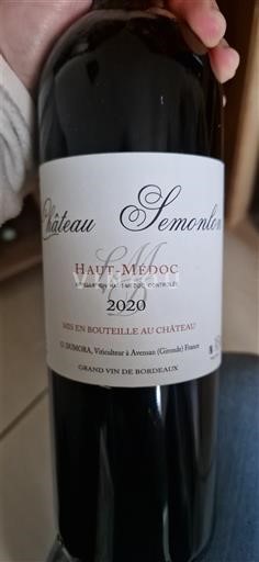 Rượu vang Rouge sec Château Semonlon 2020 Pháp Bordeaux Haut-Médoc AOC