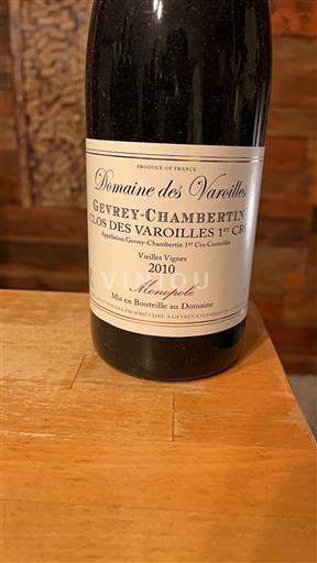 Víno Rouge sec Clos des Varoilles 1er Cru Vieilles Vignes Domaine S Varoilles 2010 Francie Burgundsko Gevrey-Chambertin AOC Premier Cru