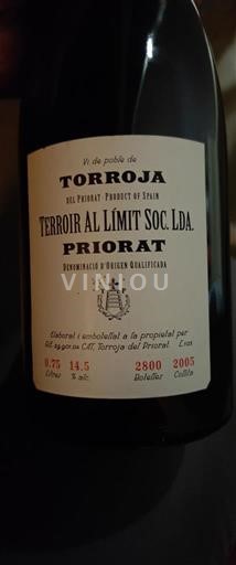 Catalonia Priorat Terroir Al Limit Soc. Lda Torroja 2005