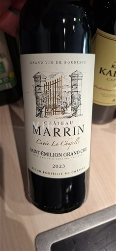 Bordeaux Saint-Émilion Grand Cru Grand Cru Château Marrin La Chapelle 2023