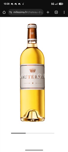 Viner Blanc liquoreux Sauternes 4 yquem 2016 Frankrike Bordeaux Sauternes AOC