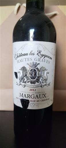 Bordeaux Margaux Château Les Eyquem Hautes Graves 2012