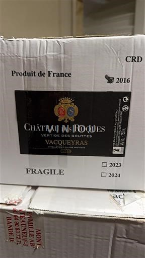 Vallée du Rhône Vacqueyras Château S Roques Vertige des Gouttes 2016