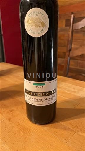 Valais Petite Arvine Domaine Mont d'Or Sous l'Escalier 2008