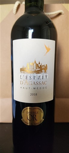 Bordeaux Haut-Médoc L'Esprit d'Agassac 2018