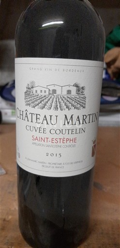 Bordeaux Saint-Estèphe Château Martin Coutelin 2015