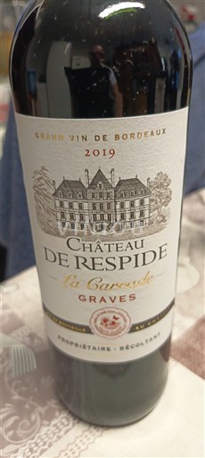 Bordeaux Graves Château Respide La Garroude 2019