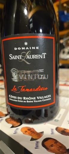 Viner Rouge sec La Tamardière Domaine Saint Laurent 2022 Frankrike Rhônedalen Côtes-du-Rhône-Villages AOC