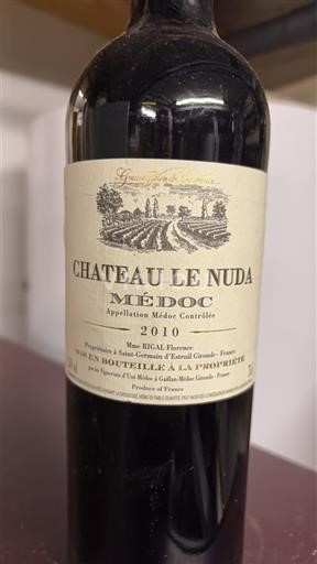 Vine Rouge sec Château Le Nuda 2010 Frankrig Bordeaux Médoc AOC