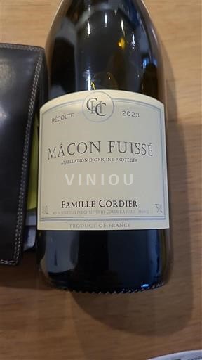 Rượu vang Blanc sec Famille Cordier 2023 Pháp Bourgogne Mâcon và Mâcon-villages AOC