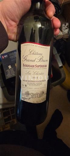 Bordeaux Bordeaux superiore Château Grand Brun Les Chênes 2016