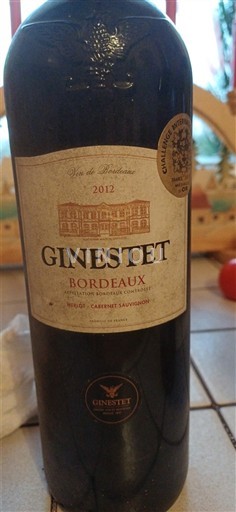 Bordeaux Ginestet 2012