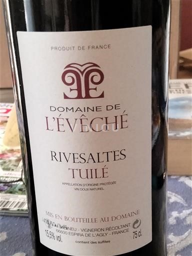 Roussillon Rivesaltes Domaine L'Évêché Rivesaltes Tuilé Não Sazonado