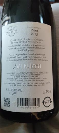 Pannonhalma Non specificato Pannonhalmi Apátsági Pincészet Prior 2023