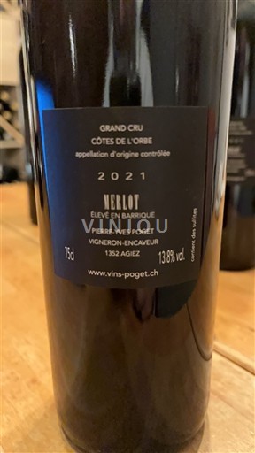 Vaud Côtes de l'Orbe AOC Pierre-Yves Poget 2021