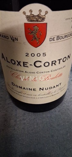 Vinhos Rouge sec Clos de la Boulotte Domaine Nudant 2005 França Borgonha Aloxe-Corton AOC
