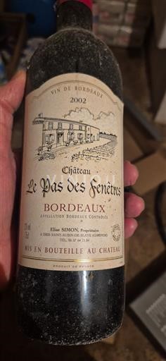 Bordeaux Château Le Pas des Fenêtres 2002