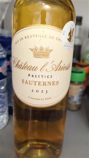 Bordeaux Sauternes Château L'Arieste Prestige 2023