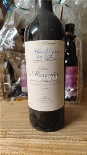 Vini Rouge sec Prestige Château Marinier 2007 Francia Bordeaux Côtes-de-blaye AOC