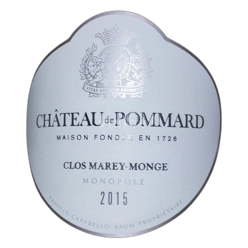 Burgundsko Pommard Château de Pommard Clos Marey-Monge monopole 2015