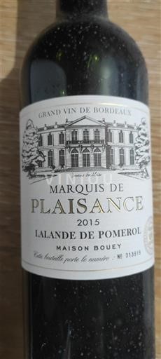 Bordeaux Lalande-de-pomerol Marquis de Plaisance 2015