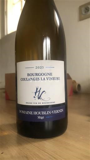 Borgonha Bourgogne Coulanges-la-Vineuse Domaine Houblin-Vernin 2023