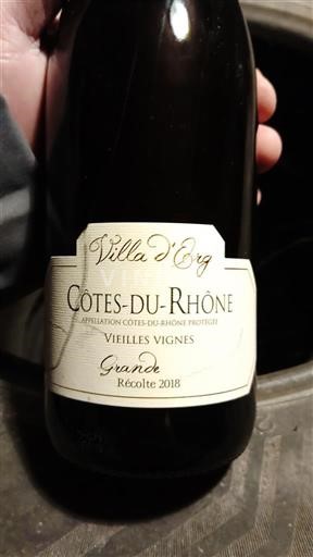 Rhônedalen Côtes du Rhône Villa d'Erg Grande Vieilles Vignes 2018
