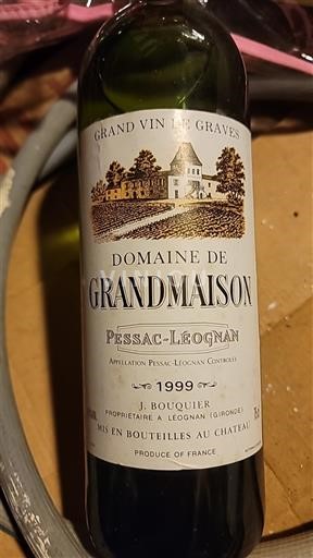 Bordeaux Pessac-Léognan Domaine Grandmaison 1999