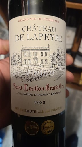 Bordeaux Saint-Émilion Grand Cru Grand Cru Château Lapeyre 2020