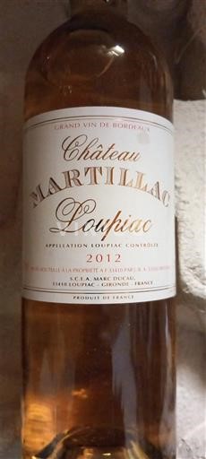 Bordeaux Loupiac Château Martilliac 2012
