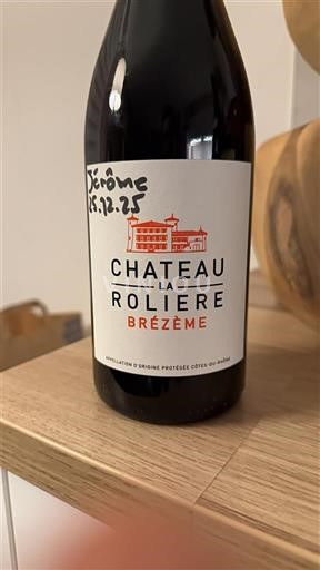 Vin Rouge sec Brézème Château La Rolière 2022 France Vallée du Rhône AOC
