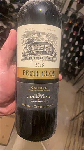 Viinit Rouge sec Petit Clos Jean-Luc Baldès 2016 Ranska Lounais-Ranska Cahors AOC