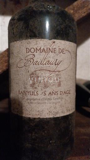 Roussillon Banyuls Domaine Baillaury 5 ans d'âge Niet-geïntegreerd