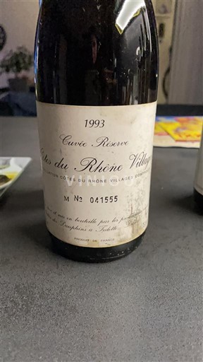 Wines Rouge sec Cuvée Réserve 1993 France Rhône Valley Côtes du Rhône Villages AOC