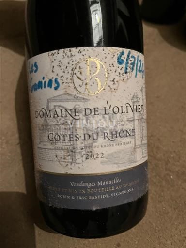 Rhônedalen Côtes du Rhône Domaine L'Olivier 2022