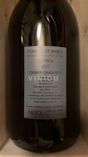 Vaud La Côte AOC Domaine Marcy Gamay-Gamaret 2021
