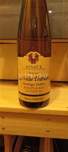 Alsazia Vendanges Tardives Domaine Achille Thirion Vendanges Tardives Pinot Gris 2015