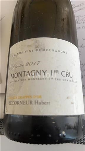 Bourgondië Montagny Premier Cru Lecorneur Hubert Cinqs Grappes d'Or 2017