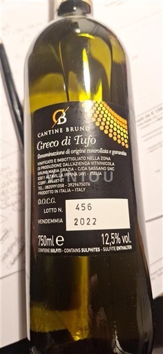 Campanie Greco di Tufo Cantine Bruno 2022