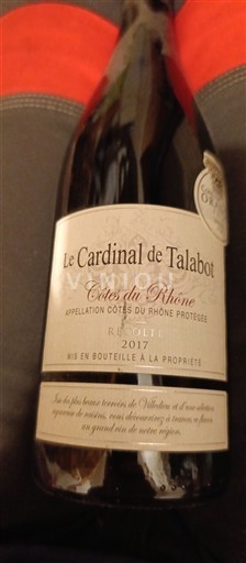 Rhônedalen Côtes du Rhône Le Cardinal de Talabot 2017