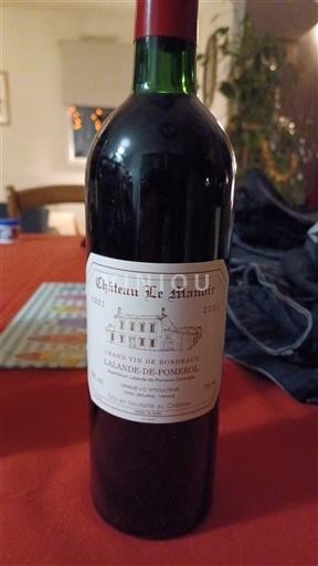 Burdeos Lalande-de-Pomerol Château Le Manoir 2001