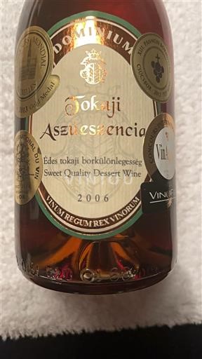 Tokaj Không được chỉ định Dominium Tokaji Aszú Eszencia 2006