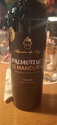 Apulia Wines Primitivo di Manduria Maestro de Digo 2022